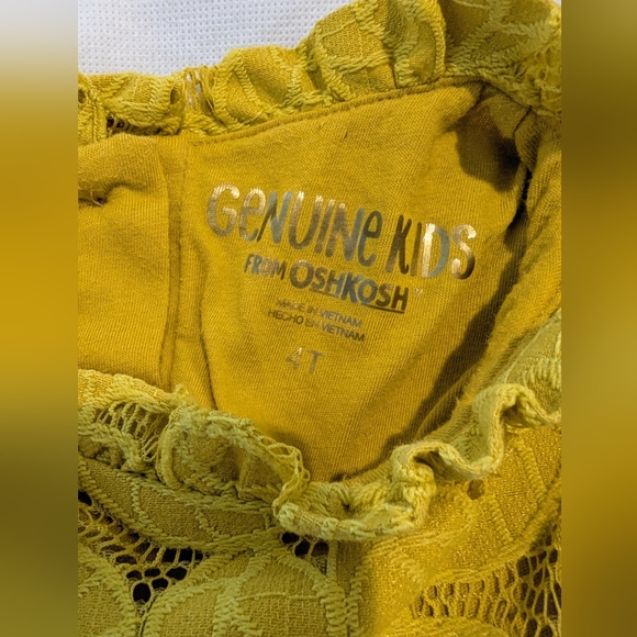 Charming Yellow Leaf Pattern Kids Dress - Picture 3 of 5